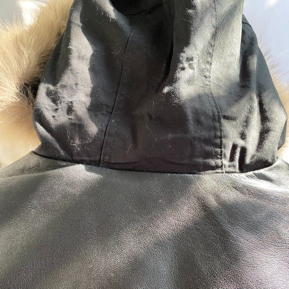 Danier Leather Down-Filled Coat w/ Fur Hood - Picture 8 of 10